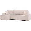IDOHOME 244x145 Divano Angolare 3 Posti con Contenitore - Funzione Letto (200x125) - Divano Letto Angolare con Penisola Reversibile in Velluto a Coste