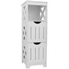 XUANYU 4 livelli, mobile portaoggetti per WC, cassettiera portaoggetti con 2 cassetti, armadio da bagno, supporto per carta igienica, mobile a colonna di WC, colore: bianco, 30 x 30 x 89 cm