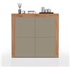 WHOUS Credenza e Buffet CHRONOS per Soggiorno con 4 Ante, Madia per Salotto, Cucina e Sala da Pranzo in Legno, 140x40x130 cm, Tortora Opaco e Rovere