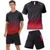 BOOMCOOL Abbigliamento da palestra da uomo magliette da allenamento set abiti da 3 pezzi per corsa, calcio, esercizio atletico, adatto per sport fuori T, Rosso, Large