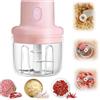 Generic Tritatutto elettrico, mini tritatutto da cucina, robot da cucina e frullatore, ciotola in vetro, macinino per verdure, ricarica USB per frutta, pepe, peperoncino, verdura, cipolla, carne (100 ml)