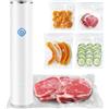 SUPERZZKKE Vacuum Sealer for Food - Cordless Handheld Food Vacuum Saver with 10 Pcs Sealer Bags, Vacuum Sealer Machine for Food Preservation & Fresh - White