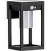 EGLO Martano - Lampada da parete LED solare con rilevatore di movimento, applique con sensore per esterni, in alluminio nero e plastica bianca, lampada solare da parete per esterni, IP44