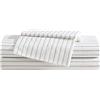 Eddie Bauer Set di lenzuola per letto king size, in percalle di cotone, super morbido e accogliente, decorazione per la casa, certificato Oeko-Tex (Essenziale a righe beige, king size)