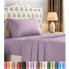 Utopia Bedding Set di lenzuola doppie - 3 pezzi - microfibra spazzolata - termoretraibile e resistente allo sbiadimento - facile da pulire (doppio, lavanda)