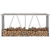 Gecheer Capannone da Giardino in Acciaio Zincato,Casetta da Giardino per Attrezzi,Capanna Casetta per Esterni,Scaffalatura in Metallo per Legna,Legnaia da Esterno in Metallo 330x84x152cm Marrone