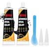 Allisway 2 Pezzi Silicone Nero per Auto, Stucco per Carrozzeria, Silicone alte Temperature, Sigillante Isolante Impermeabile, Utilizzato per la Sigillatura di Auto, All'interno e All'esterno, 100ml