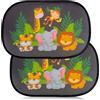 Griwuut 2 Pezzi Parasole Auto per Bambini con Protezione UV, 47x30 cm Parasole per Finestrini Auto per Bambini, con Simpatici Motivi di Animali