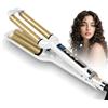 Großcat Ferro Arricciacapelli, 19 mm Arricciatore per Piccoli involtini francesi, Beach Waves, onde naturali, 14 Temperature con Display digitale, Riscaldamento rapido, Oro e bianco