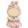 HQRKOTM Vestiti per labubu da 38 cm, adatti per bambole labubu da 38 cm,Gonna rosa e fiocco per capelli