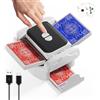 snookids® Macchina per Miscelare Carte Elettrica per 1-2 Mazzi One-Press Auto & Manuale Ricaricabile 2000 mAh Silenzioso per Poker Uno Blackjack Skip-BO Phase 10 Texas Hold'em Regali di Compleanno