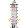 bimiti Scarpiera con 7 ripiani, girevole, multifunzionale, sottile, portascarpe verticale, salvaspazio, scaffale angolare, bianco