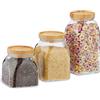 Relaxdays Barattoli, Set 3 Contenitori Vetro 600, 1000, 1400 ml, Caramelle, Cereali, Pasta, Coperchio a Vite,trasparente