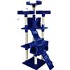 AQPET Tiragraffi Manhattan 170 cm con Cuccia per Gatti Albero Parco Giochi Gioco Tira Graffi per Gatto Blu