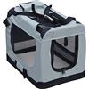 Fudajo Trasportino pieghevole grigio per animali domestici Taglia L (70x52x50cm), maniglia copertina