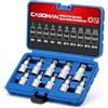 CASOMAN Set di 10 chiavi a bussola XZN a tripla punta quadrata da 1/2, M4-M18, chiavi a brugola a denti multipli, CR-V e S2
