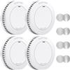 XINDUM MINI Rilevatore di fumo set da 4, con 10 anni di batteria/garanzia, Allarme Fumo testato CE, senza lampeggio, bianco
