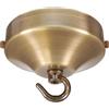 ElekTek Rosone lampadario con gancio, concavo, diametro 100 mm - Per il montaggio di lampade e lampadari - Finiture metalliche e verniciatura a polvere Ottone Antico