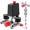 SWAWIS 240V Pressostato Compressore Aria Regolatore di Pressione per Compressore con Manometro Accoppiamenti Valvola di Sicurezza, 90-120PSI Ricambi Compressore Aria, Filettatura Esterna 1/2''(20mm)