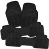 ZONETECH Zone Tech - Tappetini in gomma per interni auto, 4 pezzi, resistenti, colore nero
