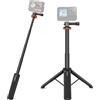 PULUZ Treppiede da 52 cm con impugnatura allungabile, bastone per selfie per Go Pro HERO13/12/11/10/9/8, Action 5 Pro/4/3, Insta 360 X4/X3 Action Camera