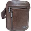 COVERI COLLECTION Borsello Tracolla In Ecopelle Multitasca Capiente Borsa Vintage a Spalla Zip Porta Tablet Colore Nero Art.2325 Misure 24 X 19 X 7 (MARRONE)