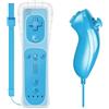 SATKIT Pack Telecomando Wii Remote con Wiimotionplus incorporato + Nunchuck Compatibile Wii Blu