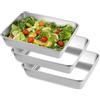 YZROHYI 3 Pezzi Teglie per Impanatura In Acciaio Inox 25.8 X 20 X 5 cm,Teglia Rettangolare Pizza,Teglias Forno Antiaderenti,Vassoio Acciaio Inox Cucina,Teglias per Torte Servire,Vassoio Pangrattato