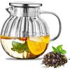 Generic Teiera in vetro borosilicato da 1300 ml, caraffa ecologica e resistente al calore, adatta per liquidi caldi e freddi