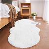 Ghouse Faux Tappetto di Pelle di Pecora Tappeto a Pelo Corto Lavabile Fluffy Uni Effetto Pelliccia Antiscivolo Facile da Pulire, Dimensione: Pelliccia Sintetica 60 x 120 cm, Colore: Bianco
