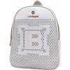 Laura Biagiotti Borsa Zaino Donna in Pelle Sintetica Frontale Traforato Tracolla Regolabile Dimensioni: 36 X 26 X 13 cm. ART. LB24S-117-3 LINEA EMBARK Marchio (BIANCO)