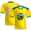 tiansiaben Maglietta da calcio del Brasile, per uomo/donna/bambino, maglietta per tifosi di calcio del Brasile, gialla e verde, personalizzabile, Giallo, S