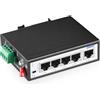 YuLinca Switch industriale a 5 porte su guida DIN, 4 porte e 1 uplink, 10/100Mbps Fast Ethernet, guida DIN e montaggio a parete inclusi, switch industriale IP30 non gestito