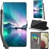 PHINIENLAND Cover per Samsung Galaxy A12 / M12 / F12 Case PU Pelle Custodia [Kickstand] [Chiusura magnetica] [Slot per Schede], Portafoglio Flip Custodia per Samsung A12,Aurora