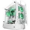 Mars Gaming MC-EDGE, Case Gaming ATX, Design Open Air, Triplo Pannello Vetro Temperato, Semitorre PC Supporto Raffreddamento a Liquido 240mm, Sistema Gestione Cavi Interno, USB-C e USB 3.0, Bianco