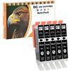 D&C 5x Nero Cartucce d'inchiostro Compatibili per Canon CLI-571BK XL per Canon PIXMA TS5053 TS5055 TS6050 TS6051 TS6052 TS8050 TS8051 TS8052 TS8053 TS9050 TS9055 MG5750 MG5751 MG5752 MG5753 MG6800