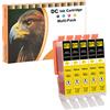 D&C 5x Giallo Cartucce d'inchiostro Compatibili per Canon CLI-571Y XL per Canon PIXMA TS5053 TS5055 TS6050 TS6051 TS6052 TS8050 TS8051 TS8052 TS8053 TS9050 TS9055 MG5750 MG5751 MG5752 MG5753 MG6800
