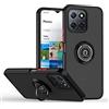 BORYA Cover per Honor X6/Honor X8 5G/Honor 70 Lite, Ultra Sottile Antiurto TPU+PC Bumper Custodia, Morbida Smerigliato Traslucido Silicone Case con Magnetico Supporto, Nero Rosso