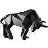 Jiakalamo Statua geometrica di toro, sculture astratte decorazione per la casa, statua moderna di bestiame statua animale statua scultura in resina toro per casa e ufficio regalo (nero)
