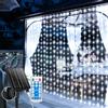 GCMacau Ghirlanda di luci a energia solare,6x3M 600LED Impermeabile Tenda Luminosa Natale,Con 8 Modalità &Timer e Memoria Cascata Luci Adatto alla