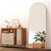 NEUWEABY Specchio a figura intera, 162 x 53 cm specchio da pavimento ad arco con supporto, oro specchio a corpo intero, appendere o appoggiato alla parete per camera da letto