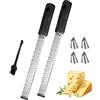 ZHXGO 2 Pezzi Grattugia Limone Affilata Acciaio Inox, Robusto Grattugia Agrumi Manuale Nero, Universale Kitchen Fine Zenzero Grattugia con Manico, Multifunzionale Premium Grattugia Kit per Frutta Verdura