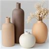 VIVIDFLOW Set di vasi decorativi in ceramica, 4 pezzi, tonalità neutre, design moderno Boho per soggiorno, ingresso, caminetto (set tonalità neutro terra 4)