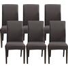 Jaotto Coprisedia con Schienale Elasticizzato 6 Pezzi,Fodere per Sedie da Pranzo Lavabile Universale Estraibile,Moderno Vestisedia per Cucina,Copertura della Sedia per Casa(Grigio Scuro,6 Pezzi)