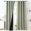 MRTREES Tenda Coprente Isolanti Termiche da Interno Verde Salvia per Cameretta Bambini Finestra 100% Oscuramento Tenda Insonorizzante con Anelli per Soggiorno Moderne 2 Pezzi, 140x245 CM