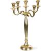 Gräfenstayn Candelabro portacandele 1, 3 o 5 Bracci - Varie Misure - candelabro Color Argento, Nero, Bianco od Oro (M, Oro)
