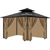 Tngan Gazebo - Tenda di ricambio universale per la privacy, 25 x 30 cm, per esterni, impermeabile, 4 pannelli per pareti laterali con cerniera, per patio, giardino e cortile (solo tende, 25 x 30 cm,