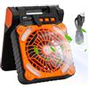 Generico Ventilatore ad energia solare per campeggio, ventilatore solare portatile,Ventilatore da esterno portatile | la alimentata a batteria e ad energia solare, le ricaricabili da 10000 mAh con 4 velocità d