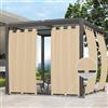 Easy-Going Tende da esterno impermeabili antivento e resistenti alle intemperie per patio, cabana, portico, pergola e gazebo, con occhielli superiore e passanti, 1 pannello, 137,2 x 213,4 cm, beige