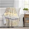 Lush Decor Nesco - Coperta reversibile in cotone, 152,4 x 127 cm, colore: giallo e grigio